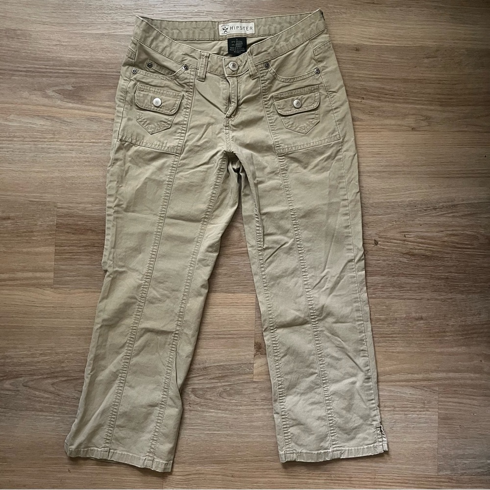 Vintage Authentic Jeanswear Low Waist Khaki Beige Capris Size 1
